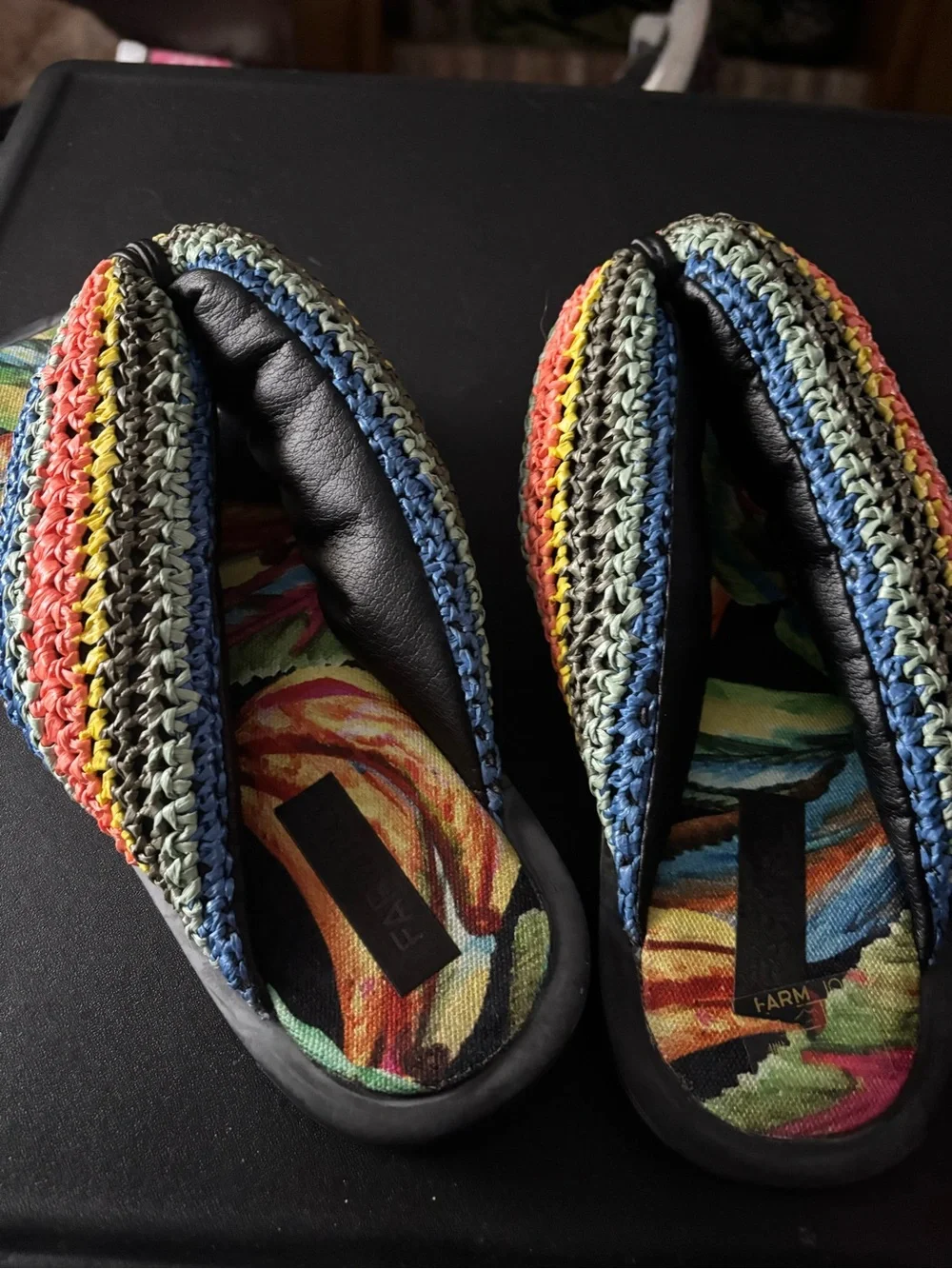 Farm Rio Colorful Crochet-Style Flip Flop Sandals - Picture 3 of 5